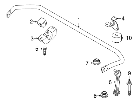 2021 BMW 530e Rear Suspension Components, Lower Control Arm, Upper Control Arm, Ride Control, Stabilizer Bar Diagram 2