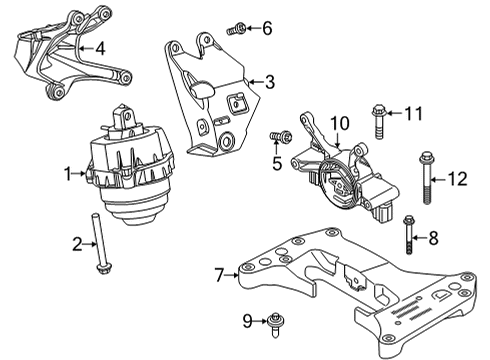 2023 BMW 230i Engine & Trans Mounting Diagram