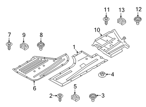 2022 BMW 430i Under Cover & Splash Shields Diagram 1