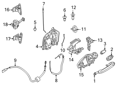 2022 BMW M4 Lock & Hardware Diagram 1