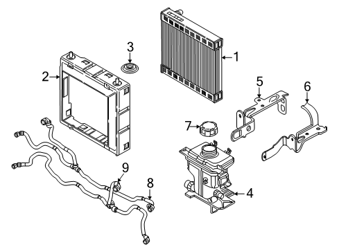 2021 BMW 750i xDrive Radiator & Components Diagram 1