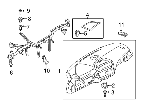 2021 BMW 230i Cluster & Switches, Instrument Panel Diagram 1