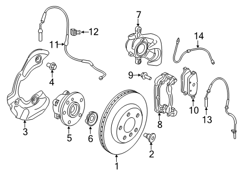 2021 BMW i3 Brake Components Diagram 1