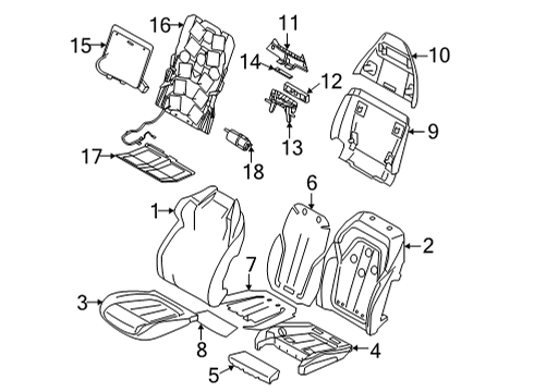 2024 BMW X6 M Front Seat Components Diagram 3