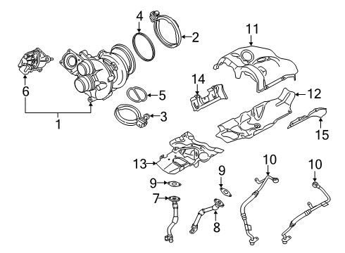 2024 BMW M8 Turbocharger & Components Diagram