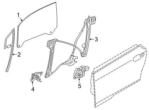 2021 BMW i3 Front Door Glass & Hardware Diagram 1