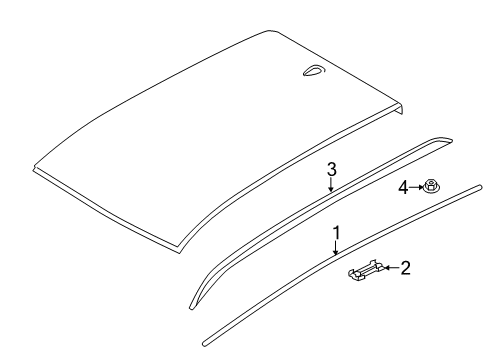 2023 BMW X3 M Exterior Trim - Roof Diagram 1