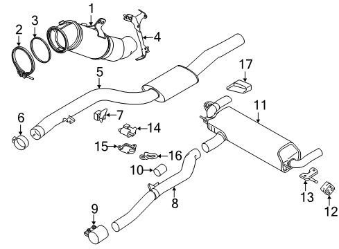 2021 BMW 540i Exhaust Components Diagram