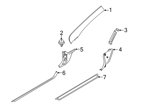 2021 BMW 230i Interior Trim - Pillars Diagram 1