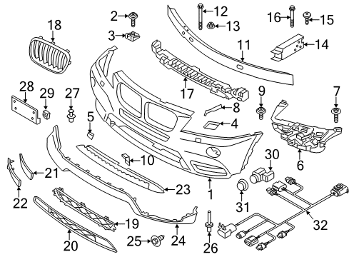 Shock Absorber Front Diagram for 51647210496