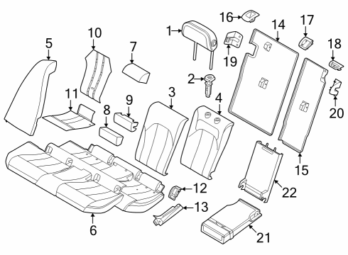 2024 BMW 430i xDrive Gran Coupe Rear Seat Components Diagram 1