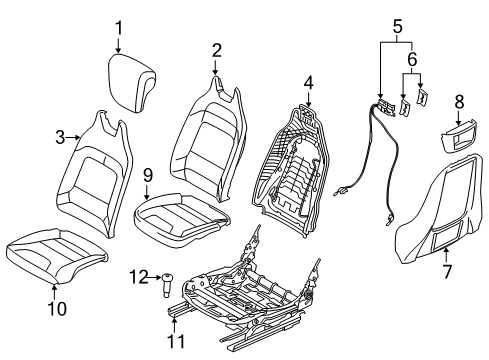 2021 BMW i3 Front Seat Components Diagram