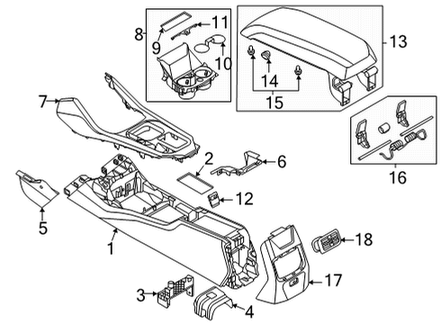 2021 BMW 228i Gran Coupe Center Console Diagram 1