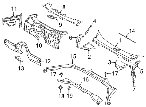 2022 BMW Z4 Cowl Diagram 2