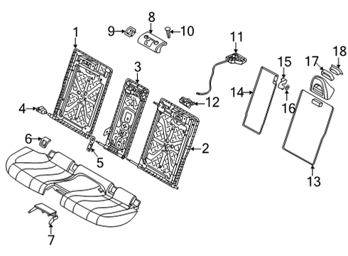 2023 BMW M850i xDrive Gran Coupe Rear Seat Components Diagram 2