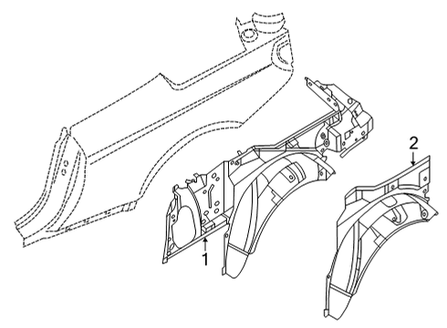 2023 BMW M440i Inner Structure - Quarter Panel Diagram 1