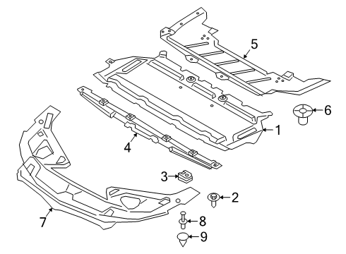 2021 BMW M850i xDrive Splash Shields Diagram 1