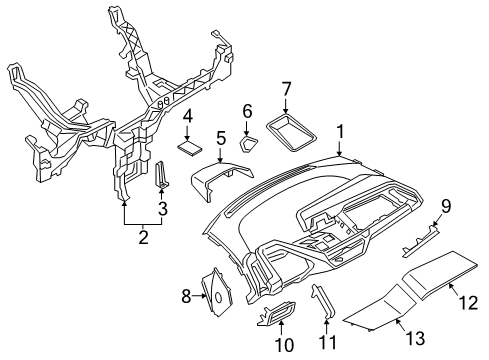 2021 BMW i3s Cluster & Switches, Instrument Panel Diagram 1