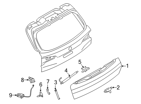 2023 BMW X5 M Lift Gate Diagram 2