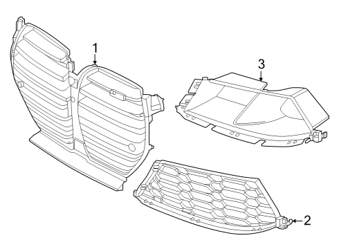 2021 BMW M3 Grille & Components Diagram