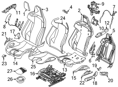 2021 BMW M4 Passenger Seat Components Diagram 1