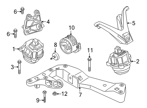 2023 BMW M5 Engine & Trans Mounting Diagram