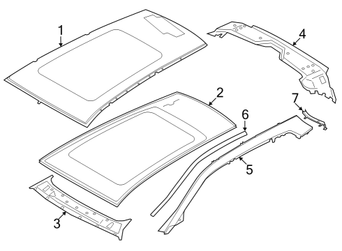 2022 BMW iX Roof & Components Diagram