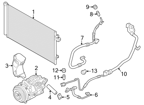 2023 BMW 760i xDrive Condenser, Compressor & Lines Diagram