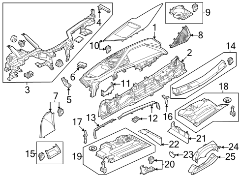 2024 BMW i7 Instrument Panel Components Diagram