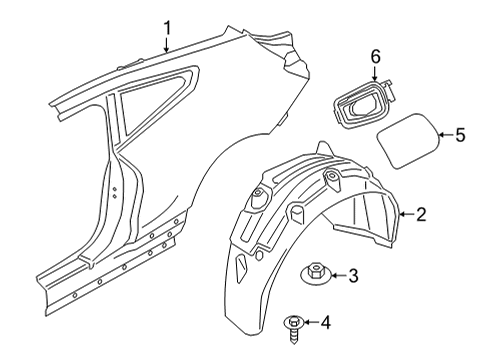 2023 BMW M440i Quarter Panel & Components Diagram 2