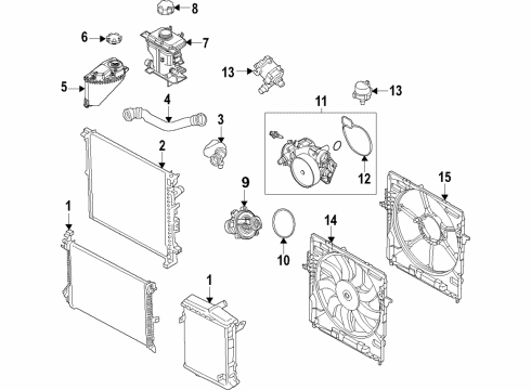 2022 BMW X6 Cooling System, Radiator, Water Pump, Cooling Fan Diagram 5