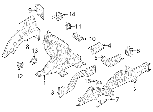 2022 BMW X5 Wheelhouse & Side Rails Diagram