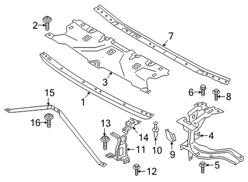 2024 BMW M8 Radiator Support Diagram 2