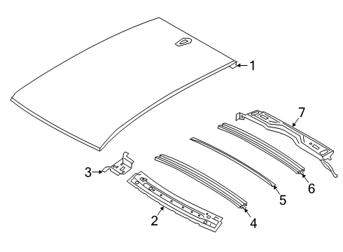 2023 BMW X2 Roof & Components Diagram 1