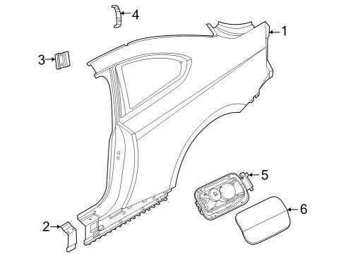 2024 BMW 230i Quarter Panel & Components Diagram