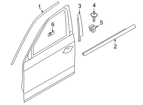 2022 BMW M3 Exterior Trim - Front Door Diagram