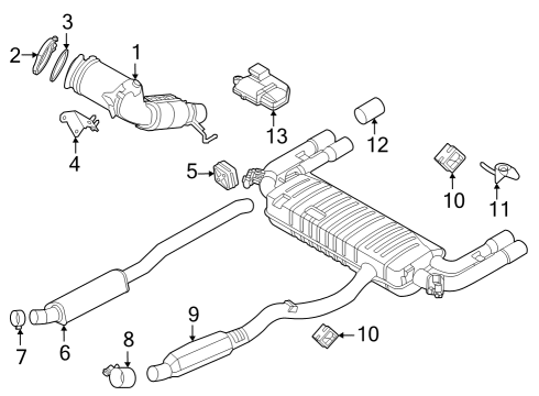 2024 BMW X1 Exhaust Components Diagram 1