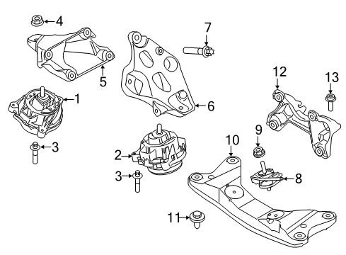 2021 BMW 230i Engine & Trans Mounting Diagram