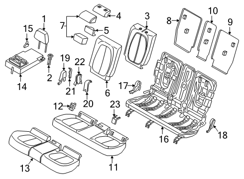 2023 BMW X2 Rear Seat Components Diagram