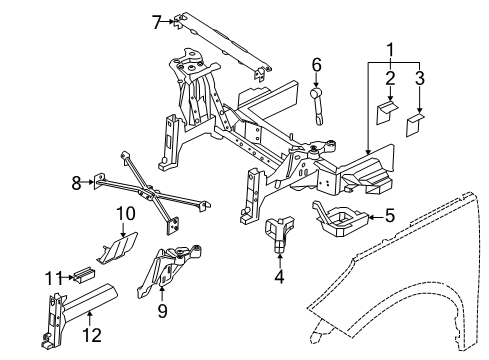 2021 BMW i3 Structural Components & Rails Diagram