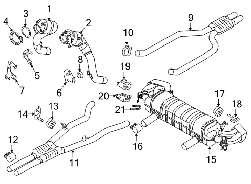 2022 BMW M550i xDrive Exhaust Components Diagram