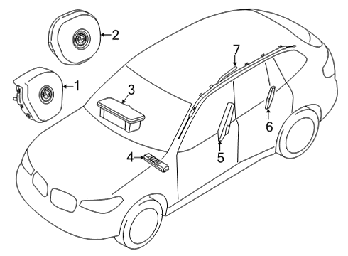 2023 BMW X6 Air Bag Components Diagram 1