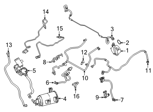 2021 BMW M5 Emission Components Diagram 1