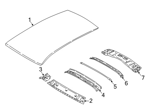 2023 BMW X3 M Roof & Components Diagram 1