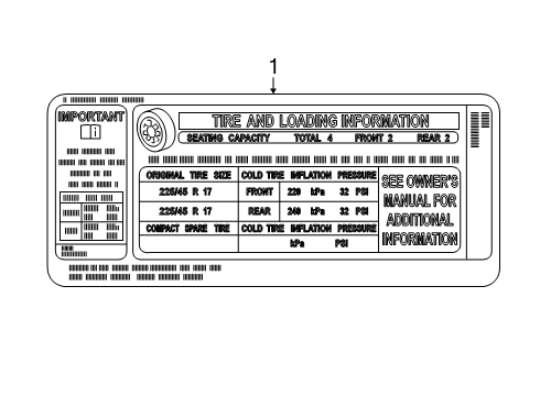 2021 BMW X5 Information Labels Diagram