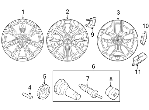 2024 BMW i7 DISC WHEEL LIGHT ALLOY MIDNI Diagram for 36115A19DE4