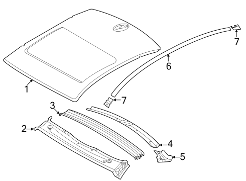 2023 BMW 230i Roof & Components, Exterior Trim Diagram 2