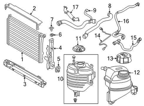 2024 BMW 230i Radiator & Components Diagram