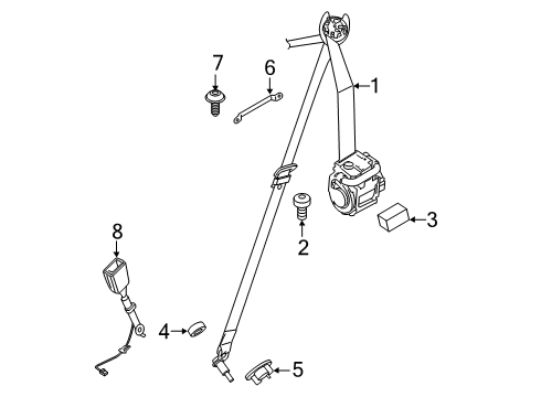 2021 BMW M850i xDrive Front Seat Belts Diagram