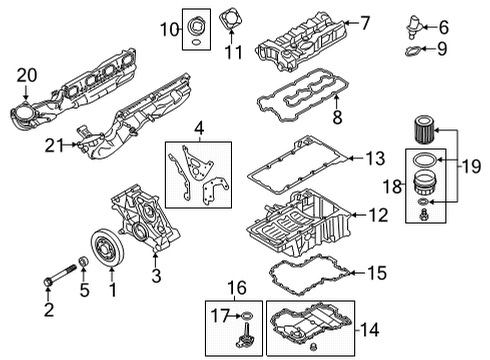 2023 BMW M850i xDrive Gran Coupe Engine Parts Diagram